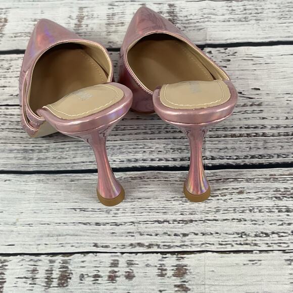 Vivian NY Pink Iridescent Ultra Heels Pumps Mules Shoes size 7.5 M Prom Wedding - Picture 11 of 16